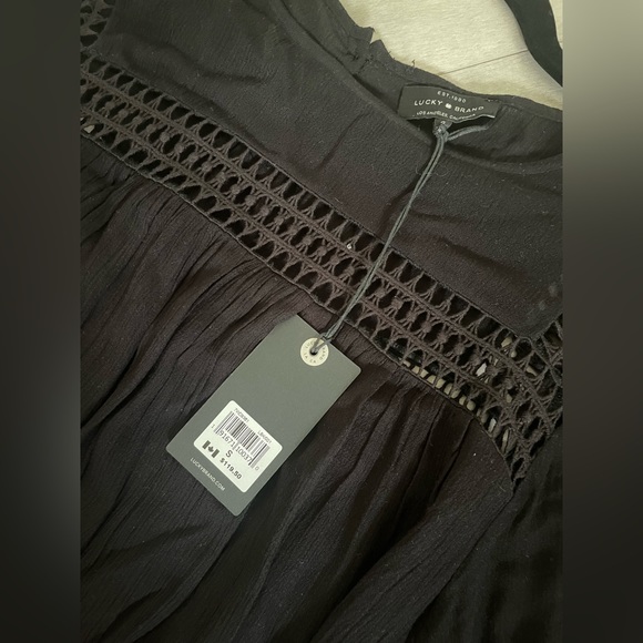 NWT Lucky Brand eyelet black dress - Picture 4 of 8